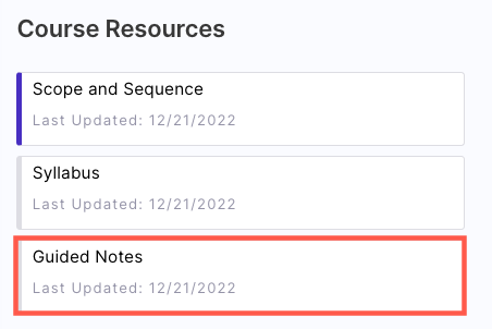 EdgeEX — Accessing Guided Notes – Edgenuity