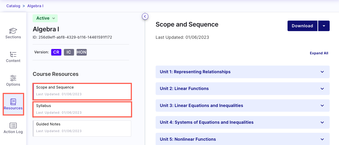 EdgeEX and heritage Edgenuity — Accessing Scope and Sequence and