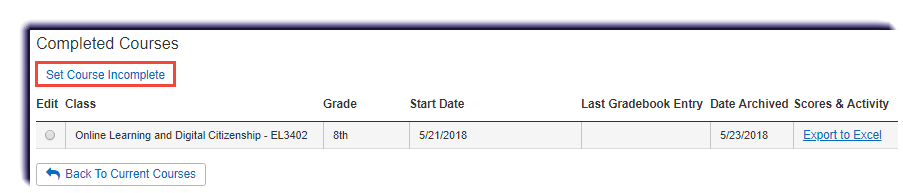 Reactivating a Student's Completed Enrollment – Edgenuity