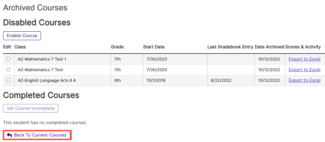Reactivating a Disabled Enrollment – Edgenuity
