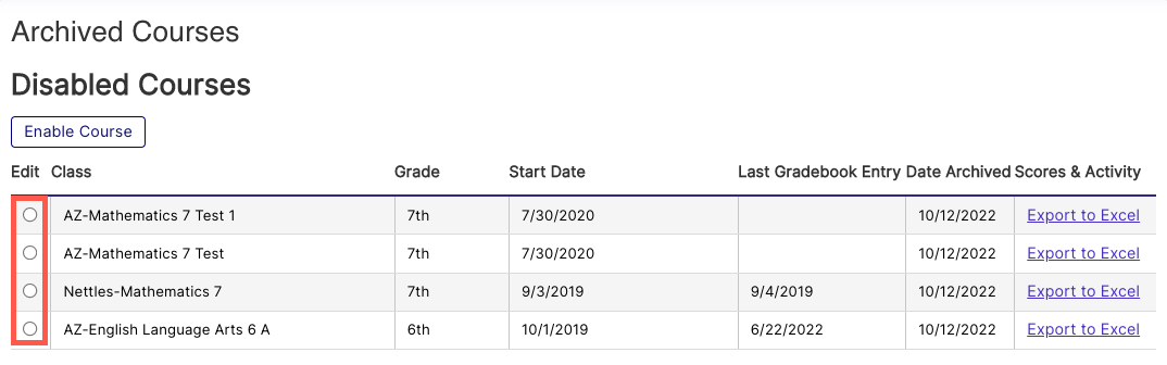 Reactivating a Disabled Enrollment – Edgenuity