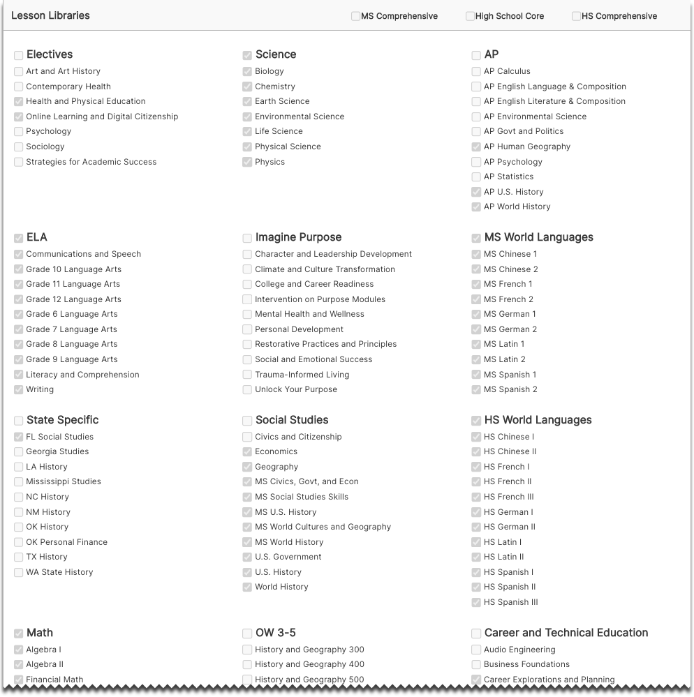 Viewing the lesson libraries edgenuity