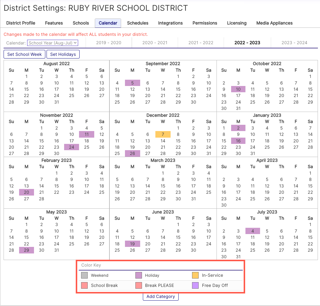 Viewing the District Calendar Edgenuity